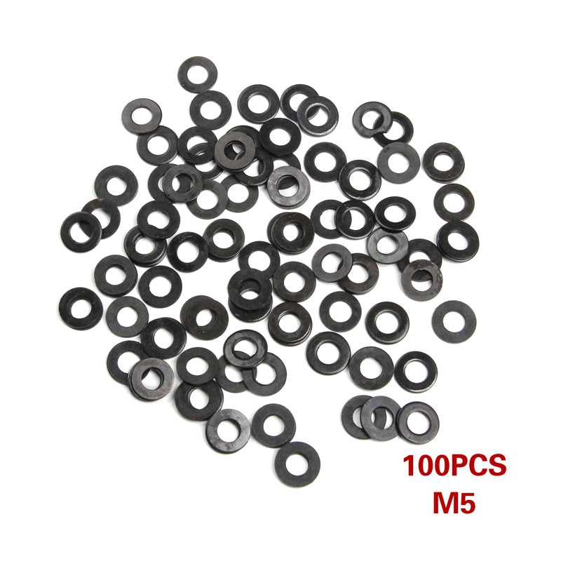 100PCS M2/M3/M4/M5/M6/M8 Carbon Steel Flat Machine Washer Plain Black Washer Furniture Gaskets