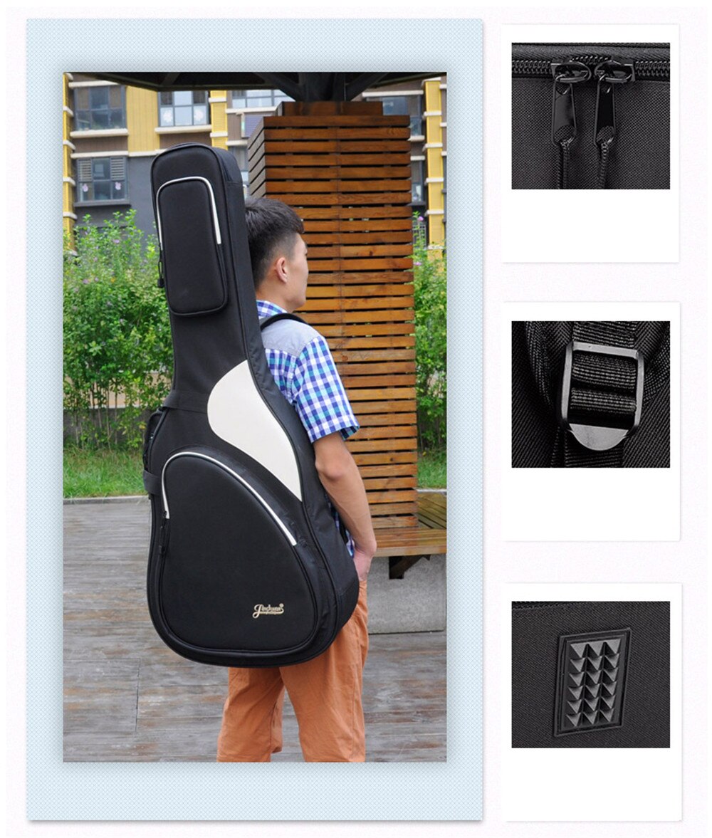 Sac pour guitare classique acoustique 41 pouces, sac à dos réglable sangle d&#39;épaule Portable épais rembourré noir