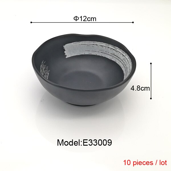 Sort frostet imiteret porcelænsstel suppeske lille skål smagsfad cafeteria  a5 melaminservice middagstallerken: E33009