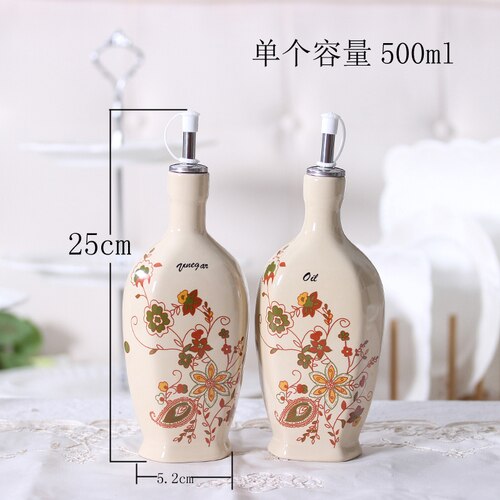 Juego de botellas de aceite en aerosol para cocina, contenedor de botella de aceite de cerámica grande sin goteo, utensilios de cocina OC50TL: 25cm A