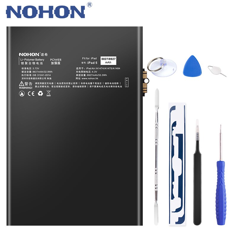 NOHON – batterie de remplacement pour iPad Air 1, pour tablette iPad5, A1474, A1823, A1475, A1484, 8927mAh, Lithium polymère