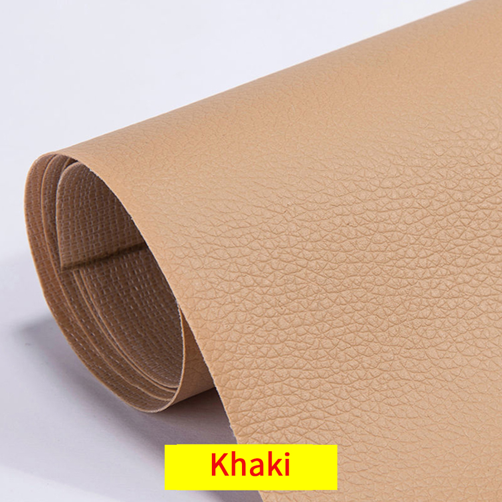 Cuir PU auto-adhésif pour siège de voiture, 20x30cm, tissu pour siège de voiture: Khaki