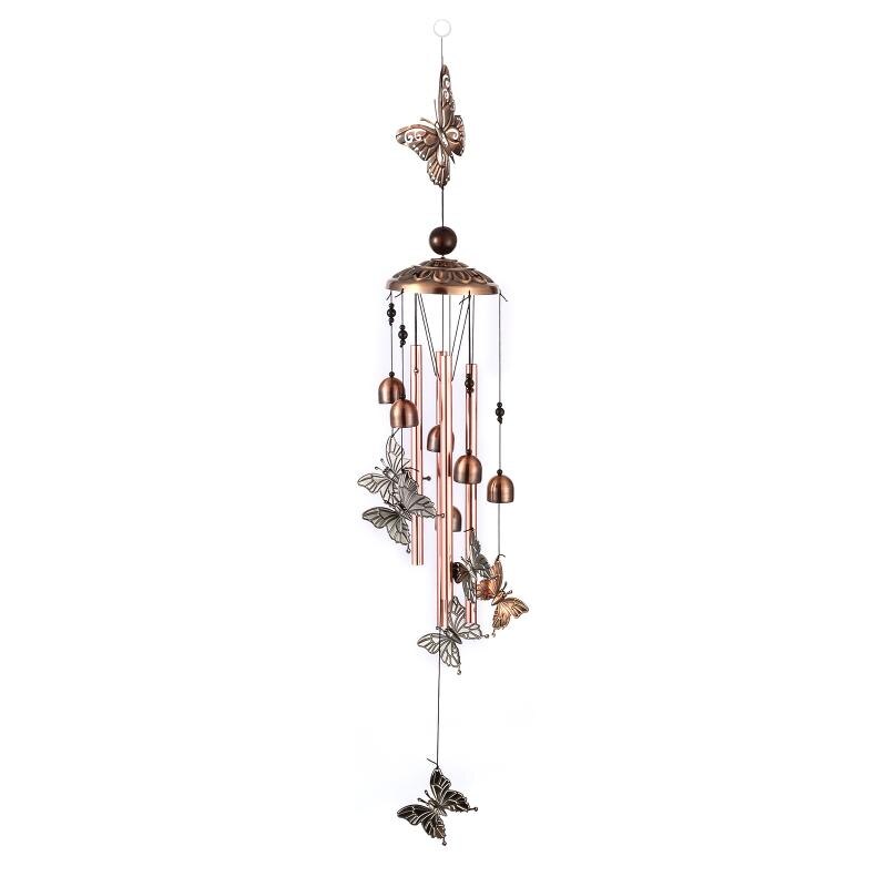 Chimes a Vento in Metallo a Fiore Luminoso con 6 Tubi E