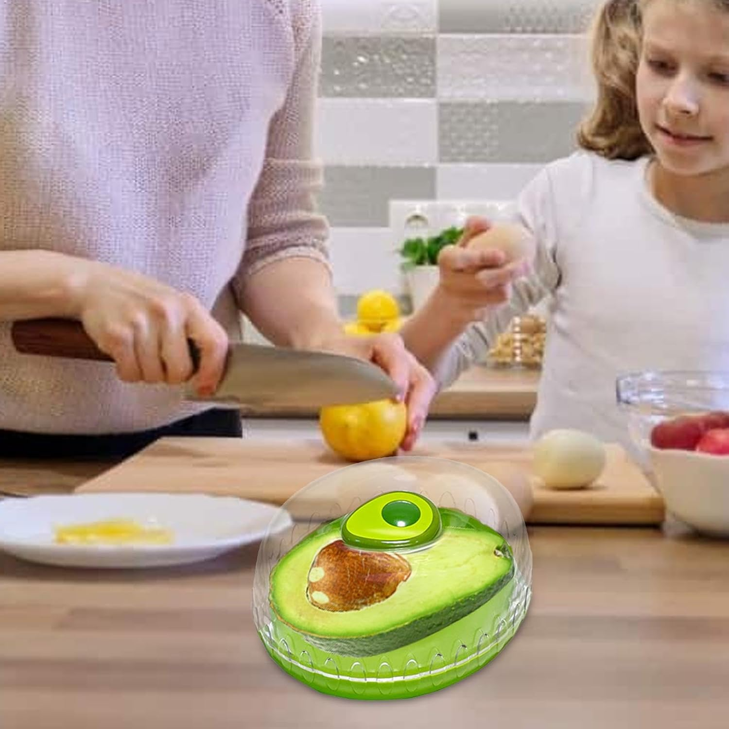 Fruit, fruitcontainers voor koelkast, avocado-besparing en ui, luchtdichte voedselcontainer, draagbare fruitschaal met deksel, voor Lem