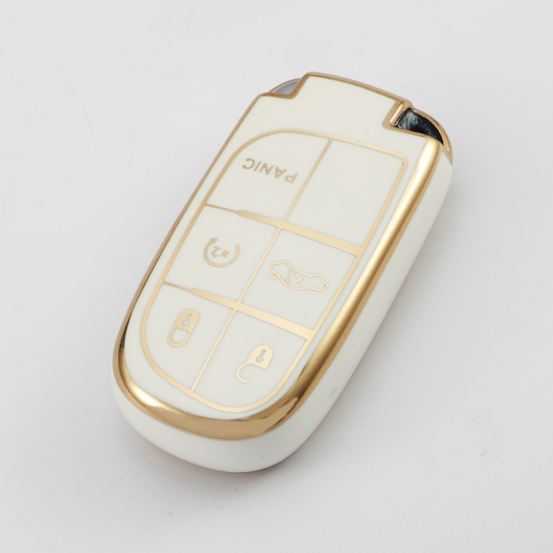 Funda de TPU para llave de coche, cubierta para Jeep WK2 KL BU MP Renegade Grand Cherokee Dodge Ram Charger 200 1500 Challenger Chrysler 300C Journey: Negro