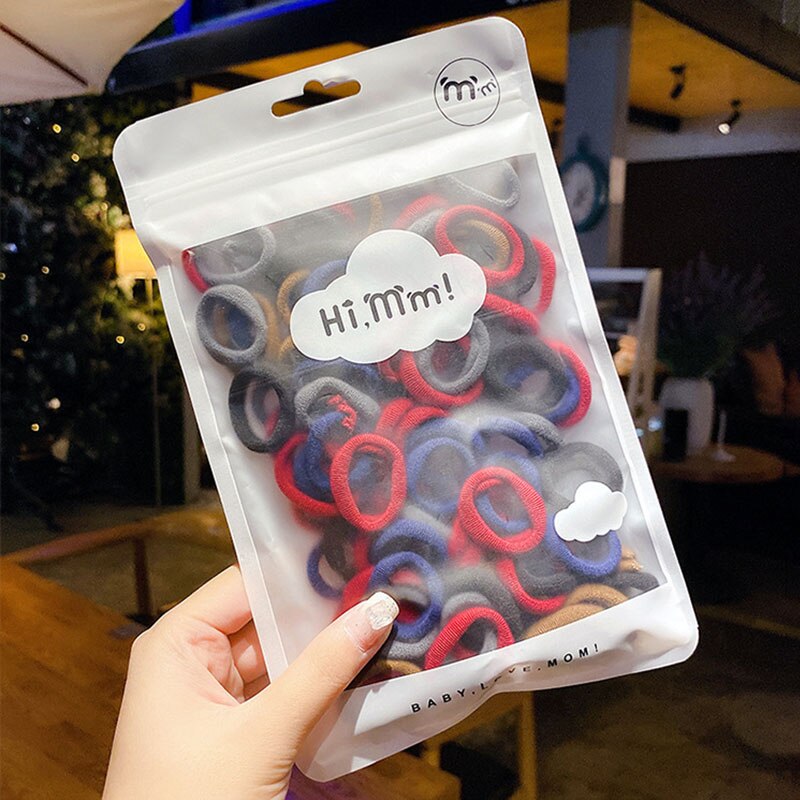 50 pz/set fasce per capelli elastici per bambini colore della caramella corde per capelli per bambini dolce principessa neonata bambini bambini elastico titolare coda di cavallo: style5