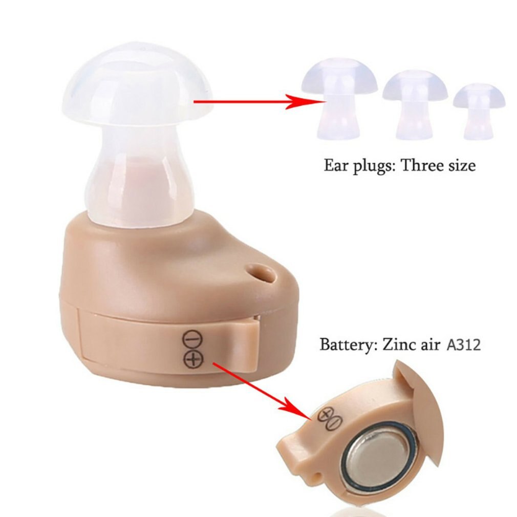 Mini audífono pequeño y ligero para ancianos y adultos, amplificador de sonido Invisible, 2 piezas