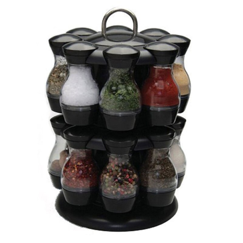 Roterende Cruet Kruiderij Kruiden Potten Set Voor Specerijen Peper Sprays Flessen Zout Shakers Houder Keuken Opslag Rack Organizer