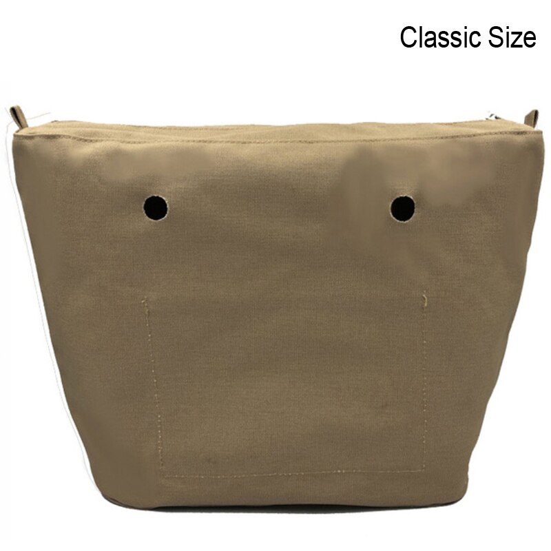 Insertos impermeables sólidos de tamaño clásico para bolsa O Obag, inserto de forro interior, bolsillo, accesorios de bolso: khaki classic