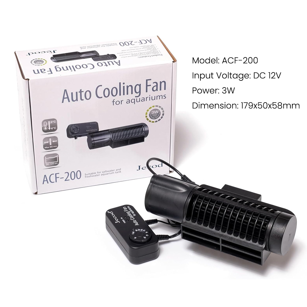 ACF-Serie Aquarium-Lüfter, leiser dreistufiger Schalter, automatische Thermostatsteuerung, Marine-Aquarium-Kühler: M / Schwarz