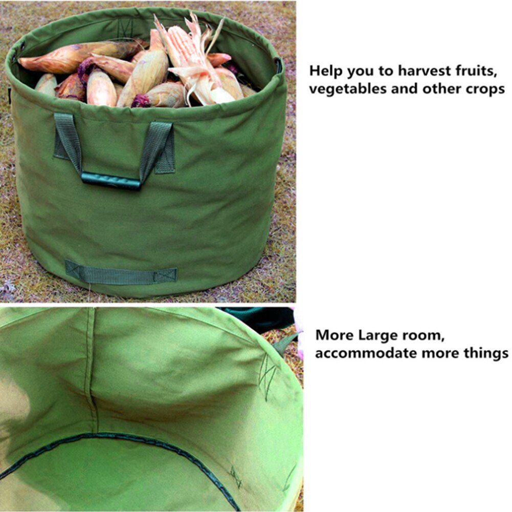 22*18IN Garden Leaf Storage Bag 600D Waterproof Oxford cloth Reusable Yard Waste Bag Container Tote Heavy Duty Compost Bag