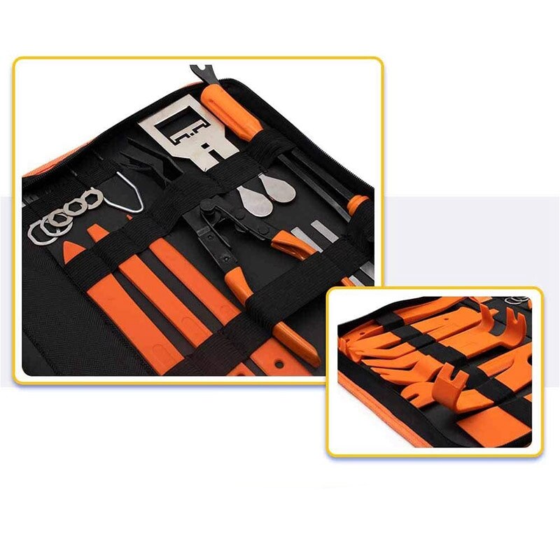 Herramienta de extracción de embellecedor para coche, Kit de herramientas de apriete con bolsa de almacenamiento, 25 uds.