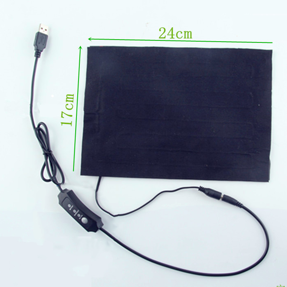 5v kolfiber värmedyna tvättbar justerbar usb midja mage elektrisk vinter infraröd feber värmematta
