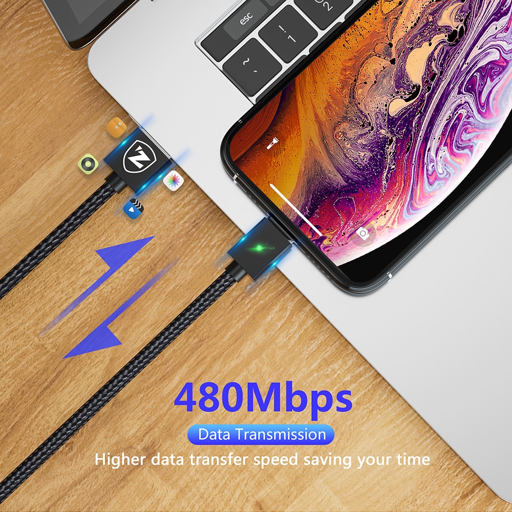 Zrse 3a magnetische kabel voor iphone samsung snel opladen micro usb-kabel type c kabels voor huawei oneplus xiaomi redmi note 7 k20