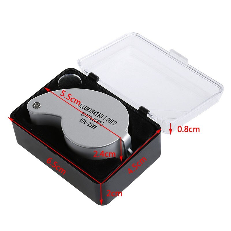 ANENG 40X Vergrootglas Vergrootglas Juwelier Eye Loep Sieraden Lus met Led-verlichting