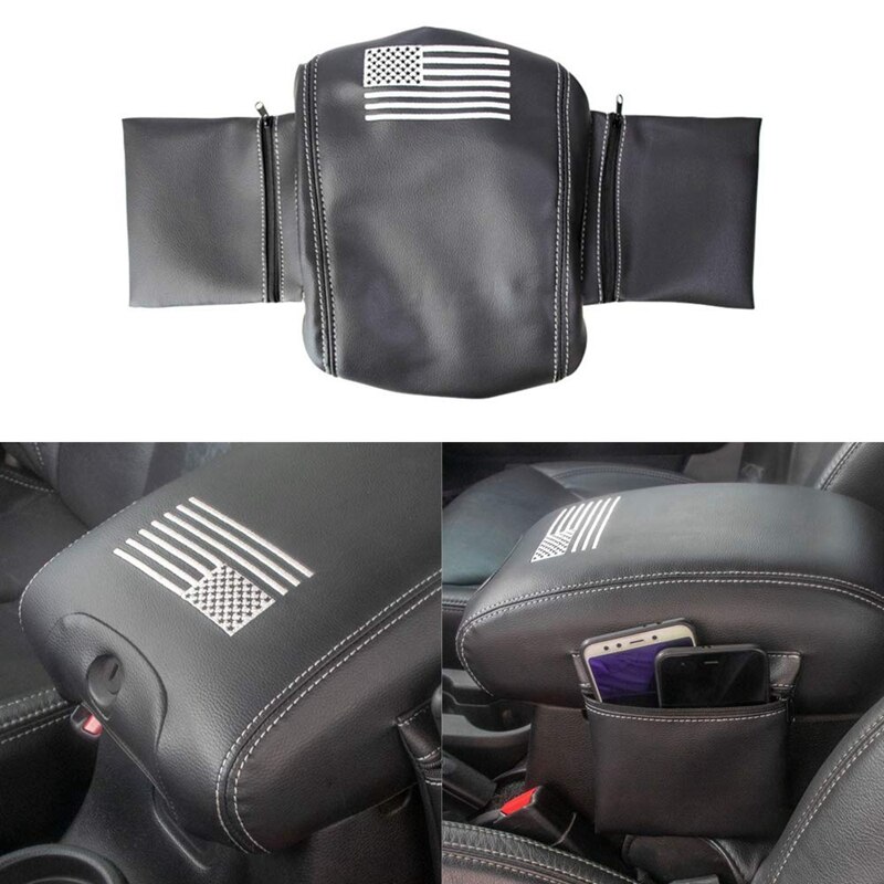 Center Console Armsteun Pad Waterdichte Lederen Cover Met Opbergtas Voor Jeep Wrangler Jk