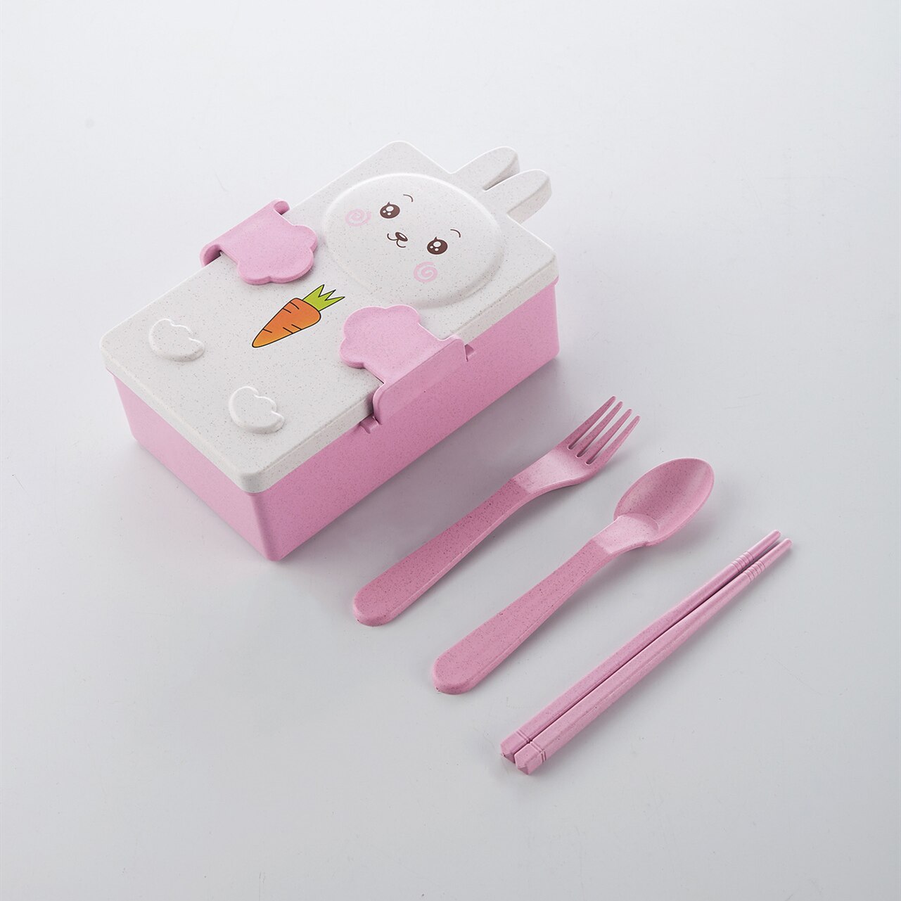 Cute Bento Lunch Box Kawaii for Kids School Children Japanese Style Kindergarten Baby Bread Sandwich Food Box Plastic: Pink