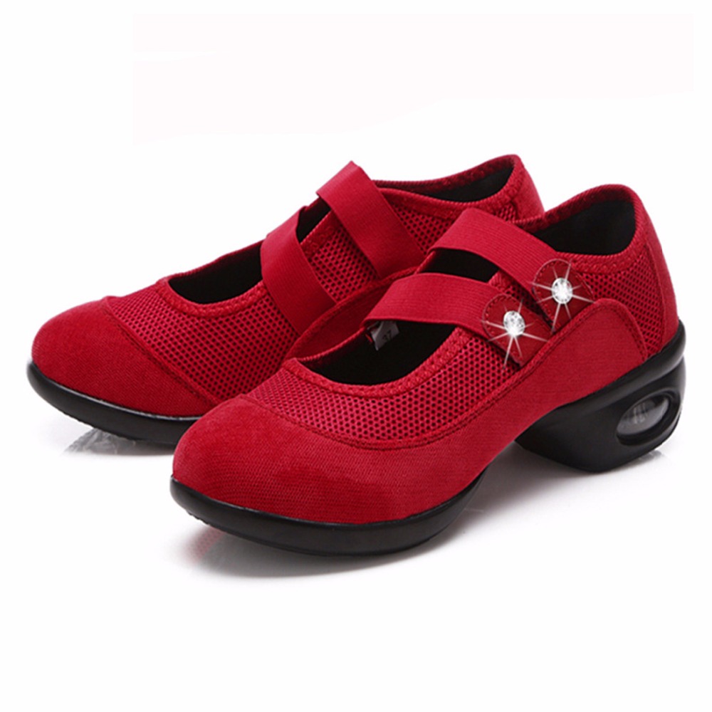 Dames jazz dansschoenen maat 35-41 ademende moderne dansschoenen dames sportschoenen zachte zool dames dansschoenen hak 4.5cm