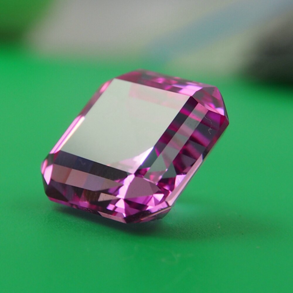 Bague en saphir rose de laboratoire de supérieure, 15x15mm, 1 pièce/lot, 20 carat, pierre précieuse en vrac pour la fabrication de bagues BIY