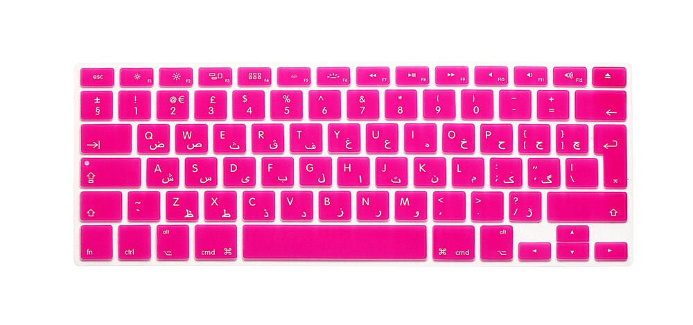 Für Apfel MacBook Profi 13 15 17 Luft 13 EU Arabisch knapp Alphabet Weiche Silikon Persische Tastatur Schutz Flim Abdeckung haut: mei rot