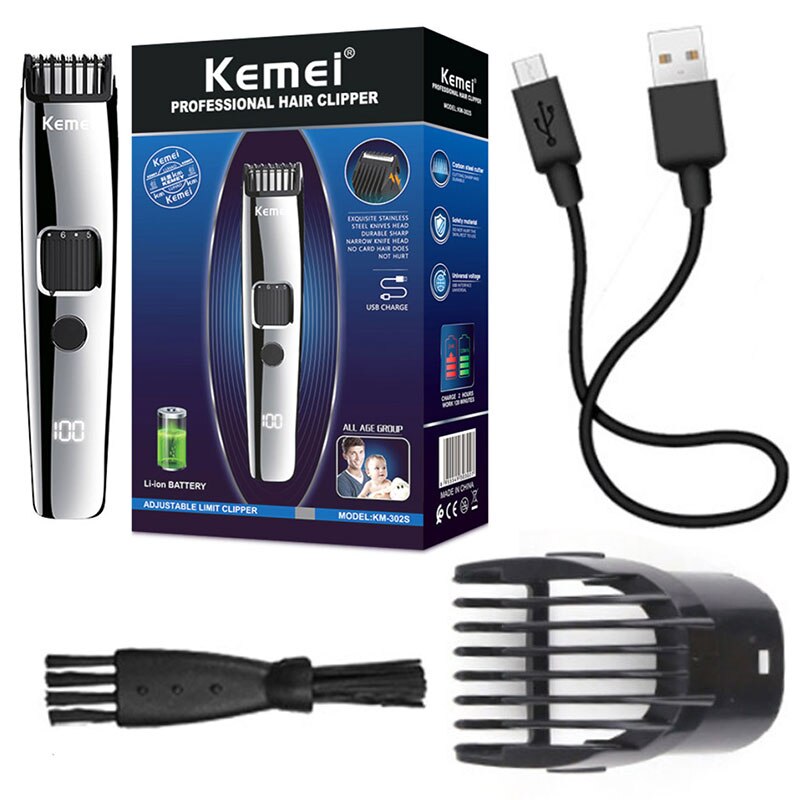 LCD display rechargeable adjustable beard trimmer electric hair trimmer hair cutting machine from 1mm to 10mm: with box