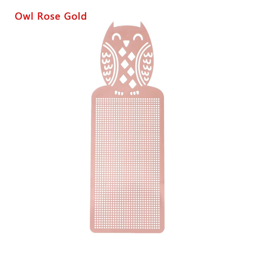 Marcapáginas de punto de cruz para manualidades, accesorios para manualidades con bordado de Metal, herramientas de costura en cruz,: Owl Rose Gold