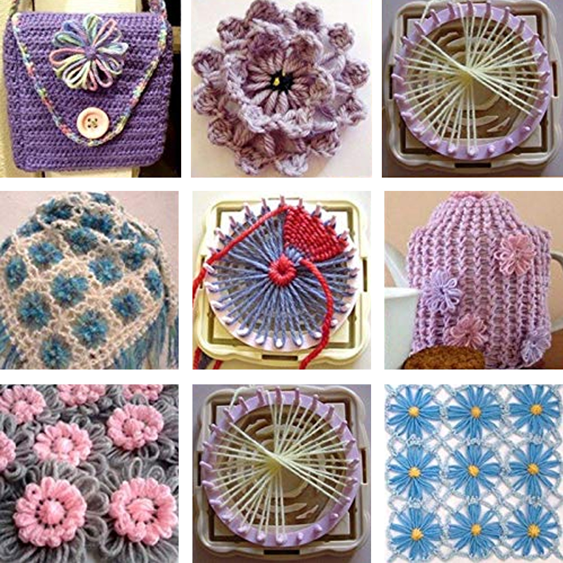 1Set Diy Weven Gereedschap Schepper Garen Naald Hobby Weefgetouw Breien Machine Kleur Stiksels Gereedschap Bloem Weefgetouw Breien Wollen