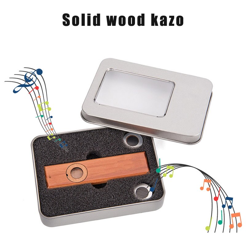 Wooden Kazoo Music Instruments Ukulele Guitar Partner with Box for