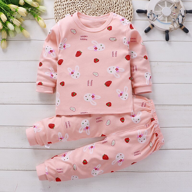 Kids Baby Unisex Underwear Outfits Children Cute Pajamas Suits Children Sleeping Clothing Cotton Toddler Sleepwear: P38