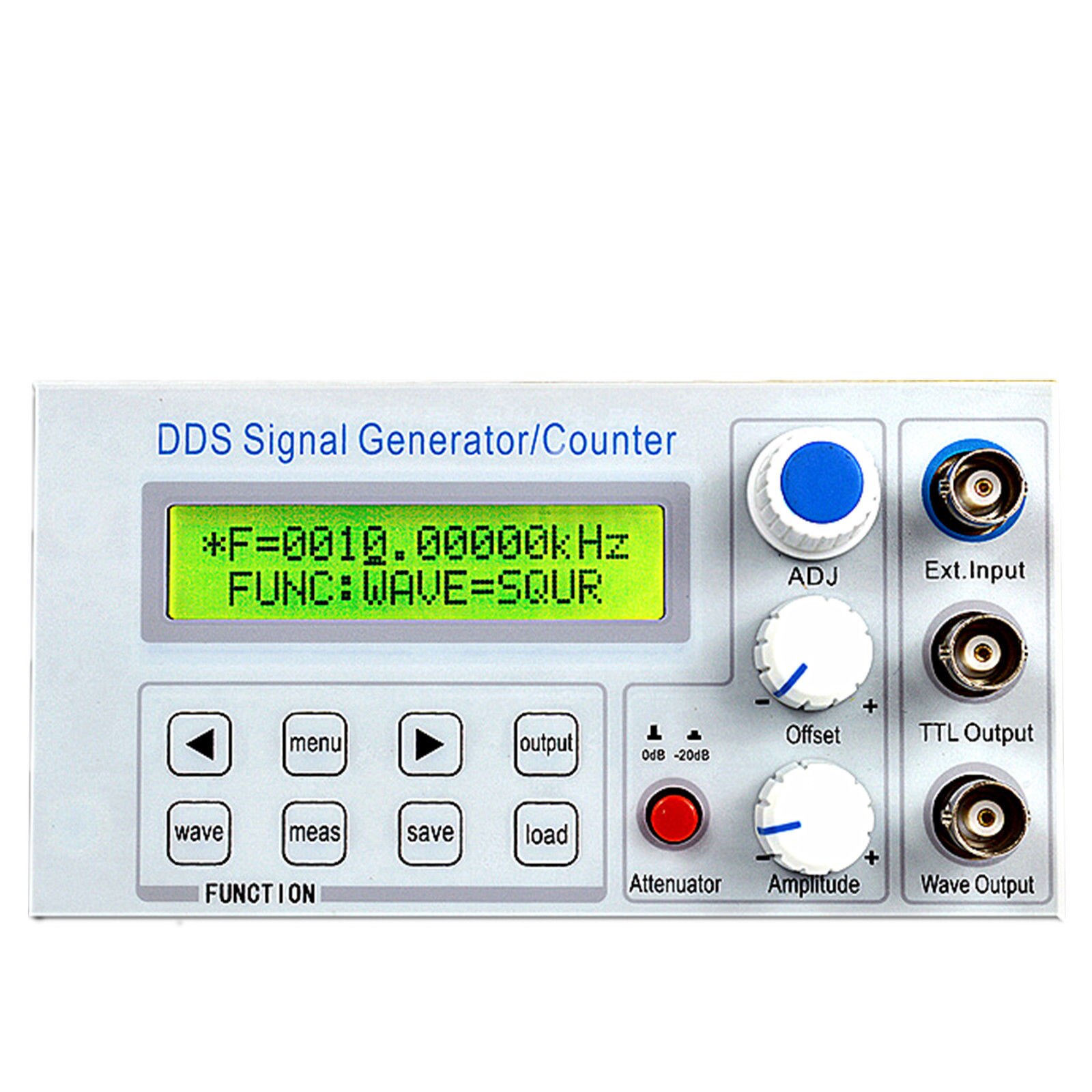 10 mhz dds funktion signalgenerator frekvens tæller firkantbølge feje bnc ttl