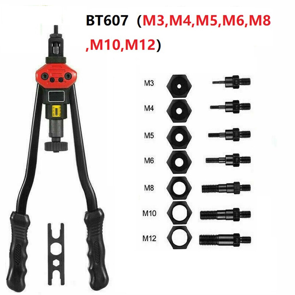 70pcs Nuts Kit Auto Riveting Tool Nut / Riveter Blind Hand Heavy M3 M4 M5 M6 M8 M10 Automatic Rivet Tool Wrench