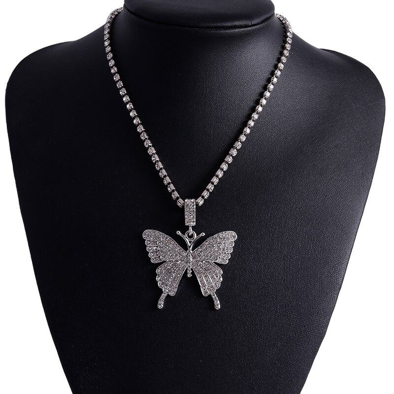 Luxuriöse Kristall Multilayer Schmetterling Halsketten für Frauen Nette Perle Choker Halsketten Anhänger Mädchen Schmuck Geburtstag: Style 10