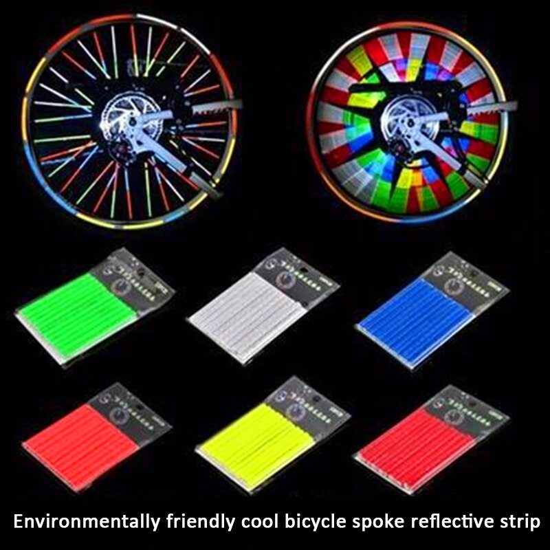 12pcs Bike Bicycle Wheel Spokes Reflective Sticker Tube Warning Safety Light DIY Cycling Reflector Tubes Bicycle Accessories