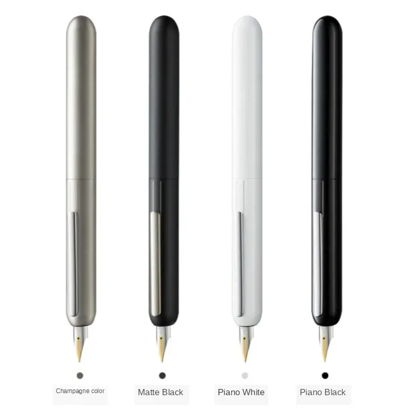 Penna stilografica wakaka red dot award dialog focus 3, penna a scatto con inchiostro e pennino in titanio nero e 14k punte in oro