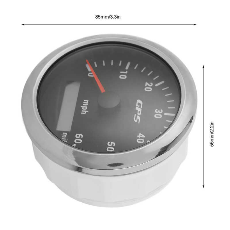 Speed Odometer GPS Speedometer Adjustable Backlight IP67 Waterproof for Boats for RVs