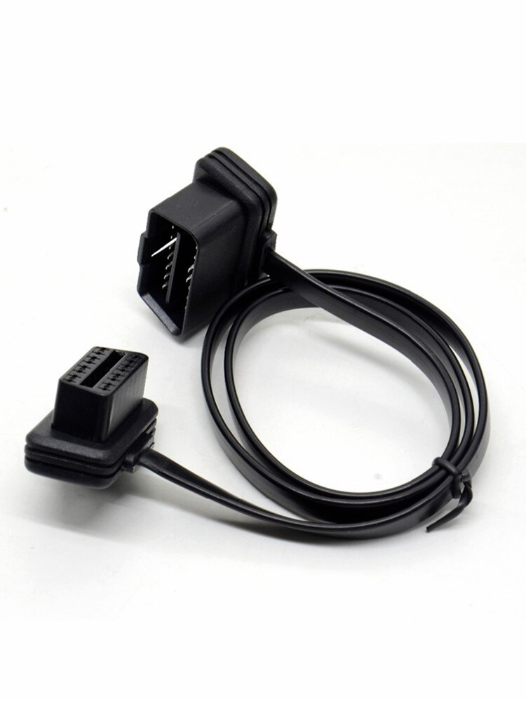 30/60/100Cm Platte + Dunne 16 Pin Socket Obd Obdii OBD2 16Pin Male Naar vrouwelijke Auto Scanner Verlengkabel 8Core Connector