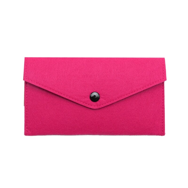 Unisex Draagbare Vilt Portemonnee Multifunctionele Kaarten Slijtvaste Telefoon Tas Mobiele Telefoon Paspoort Opslag Pocket Change Bag: Hot Pink