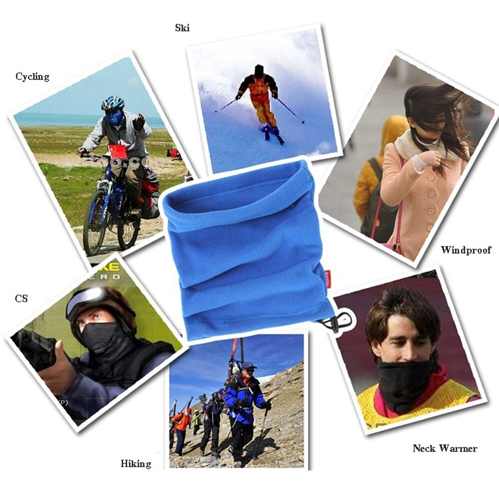 Polar Fleece Neck Tube Ear Warmer Gaiter Face Mask Headband Winter Thermal Warm Scarf for Camping Hiking Headwear Beanie Hat Cap