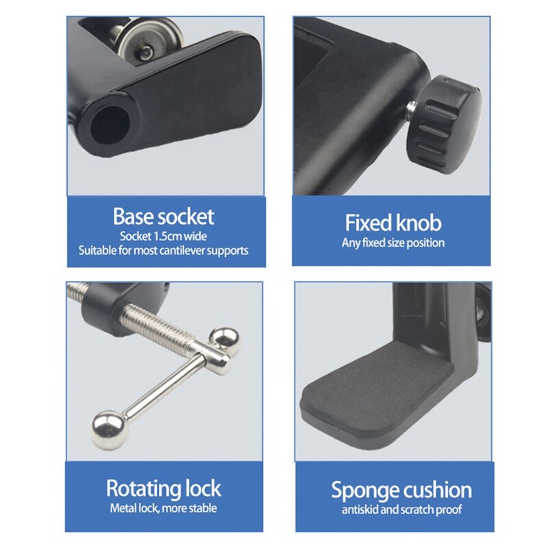 Heavy-Duty Metal Table Mounting Clamp for Microphone Suspension Boom Scissor Arm Stand Holder