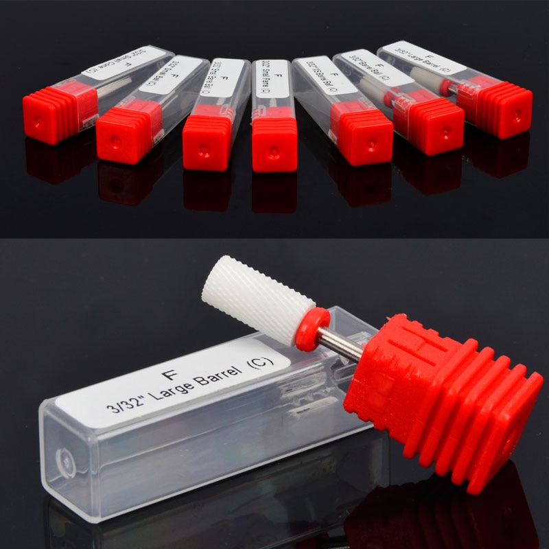 LCJ 7 tipos broca de clavo de cerámica de gama alta 3/32 "brocas rotativas para taladro de manicura eléctrica uña Accesorios