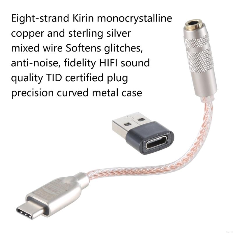 87HD Type C to 3.5mm CX31993 MAX97220 Chip USB C Headphone Adapter 3.5mm DAC Adapter