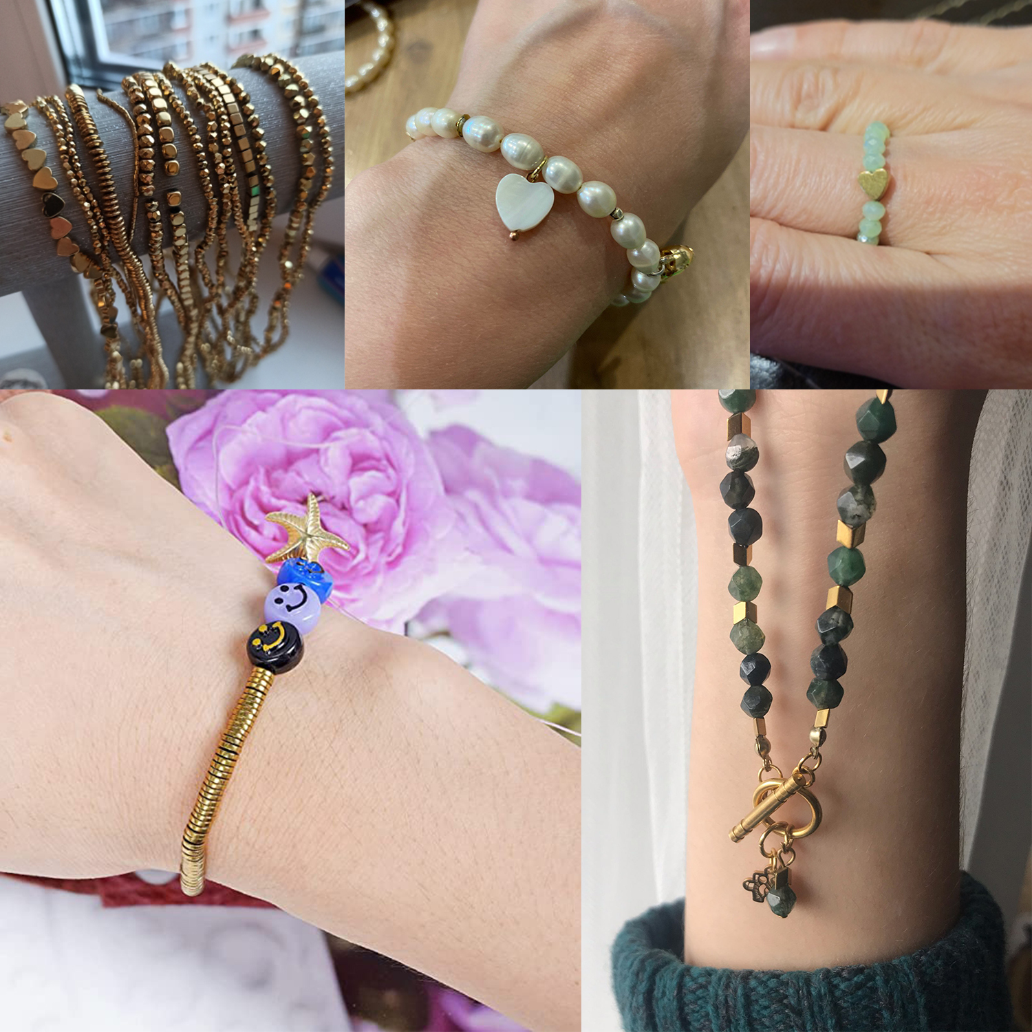 Piedra Natural chapada en oro blanco, múltiples formas, cuentas de hematita, espaciador, cuentas sueltas para fabricación de joyería, DIY, pulsera, collar