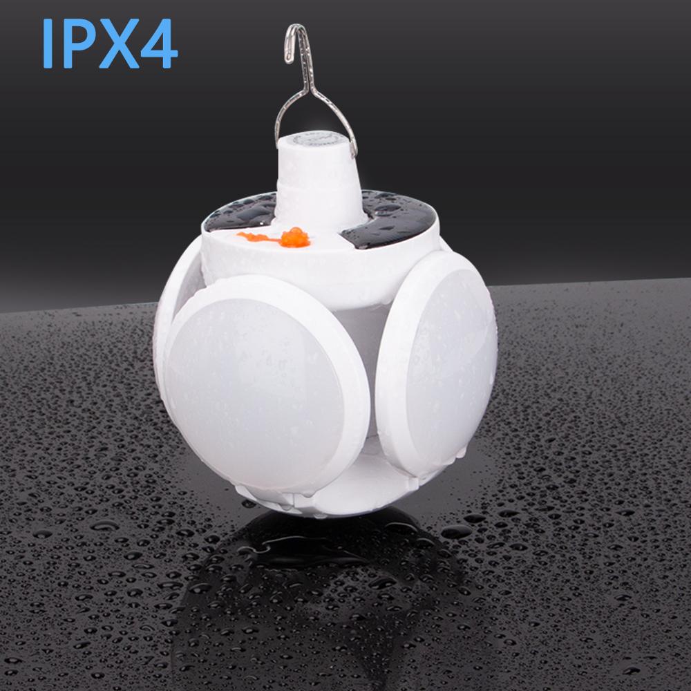 Led-lamp op zonne-energie, waterdicht, noodverlichting op zonne-energie/usb-kabel, oplaadbare lamp, draagbare campingtuinverlichting, zonnelamp