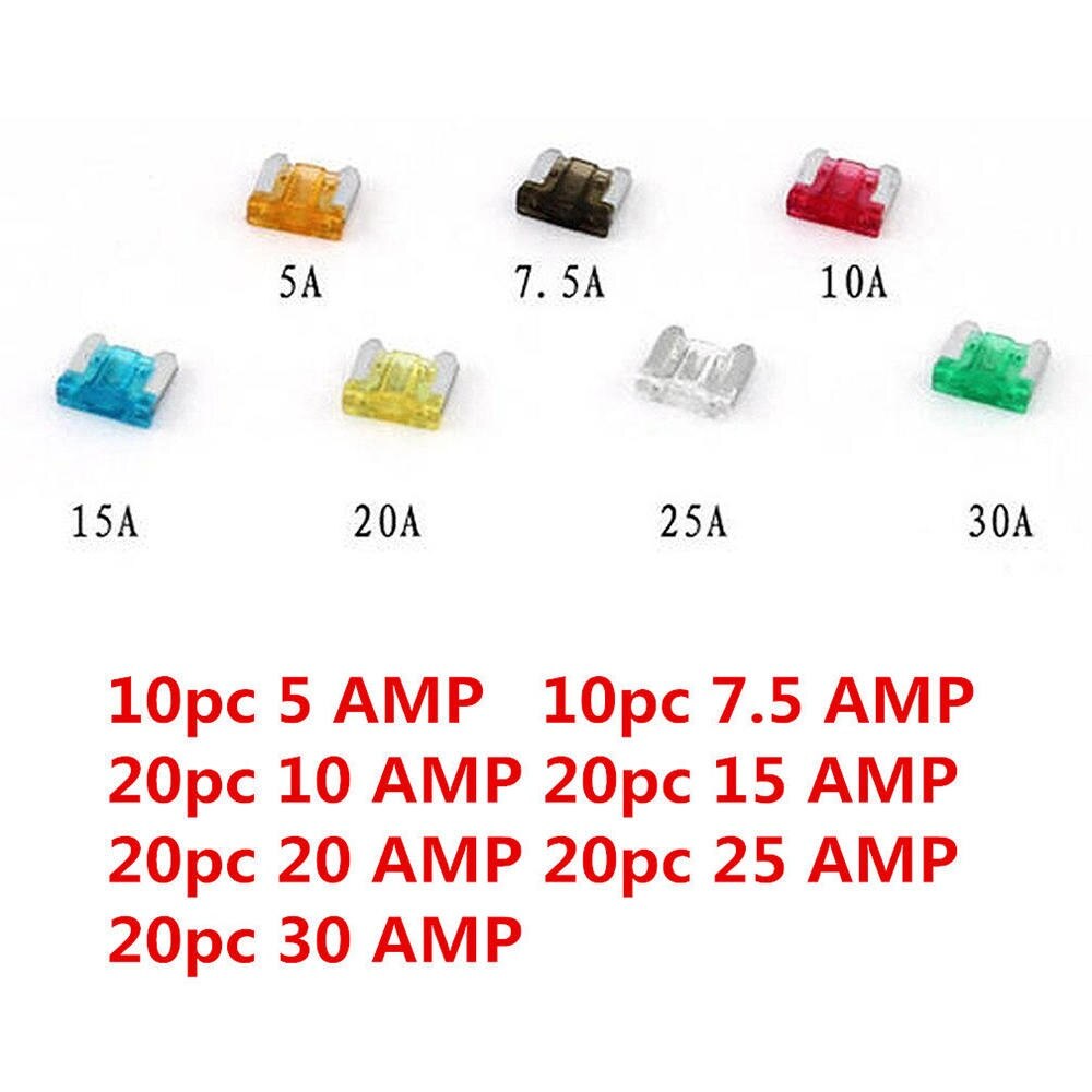 120Pcs Assorted Car Truck Mini Low Profile Fuse Micro Blade Fuse Set Kit