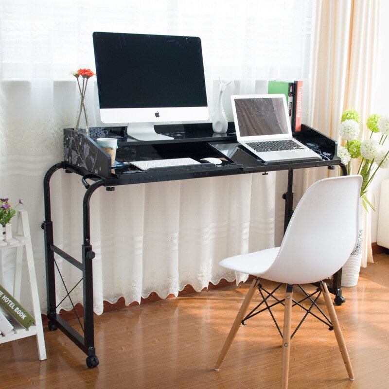 Multifunctional modern minimalist home mobile desktop computer desk bedroom bed laptop desk bed table: A
