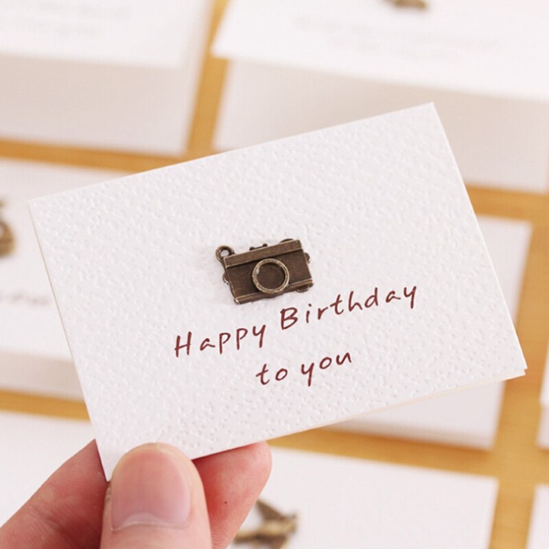 2pcs/set envelope small greeting card birthday card metal three-dimensional thank you card Stationery Set