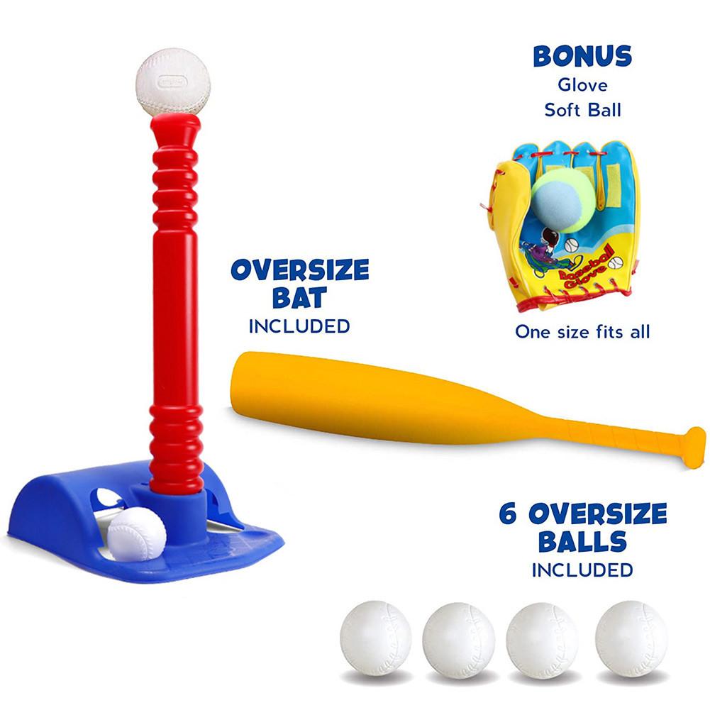 Interação pai-filho brinquedos de beisebol t-ball esporte conjunto inclui 6 baseballs diversão ao ar livre & brinquedo esportes para o presente de natal