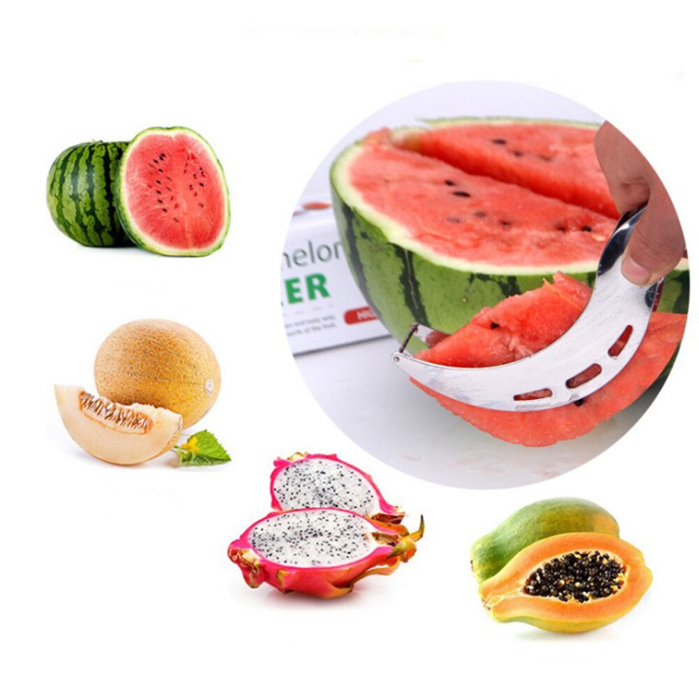Watermeloen Cutter Slicer Mes Server Corer Scoop Rvs Tool Carve Melon Scoops & Ballers