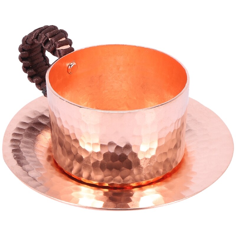 Juego de té y café hechos a mano de cobre puro, cafetera árabe griega turca con mango de madera, Ibrik para Barista