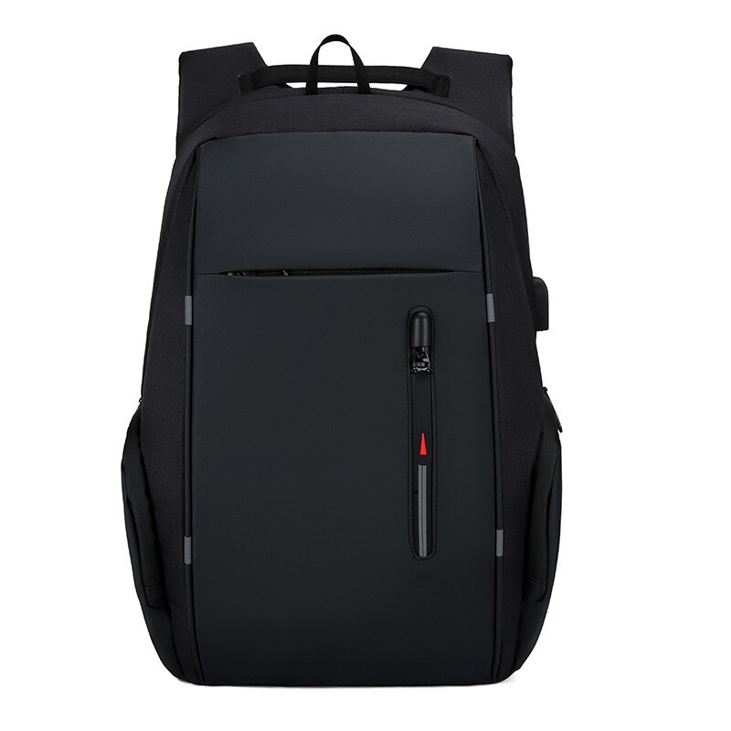 Laptop-rucksack mit super-usb-ladefunktion, reflektierenden streifen, große reisetasche, wasserdichter rucksack für herren: Schwarz